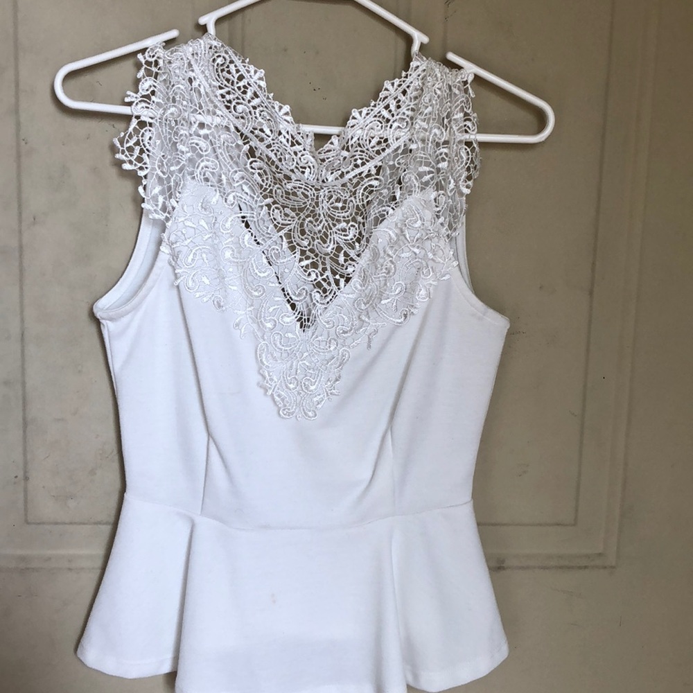 White lacy top